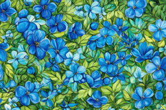 Blue Flowers Background Wallpaper Product Image 1