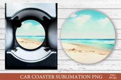 Sea Car Coaster PNG.Beach Sublimation PNG Product Image 1