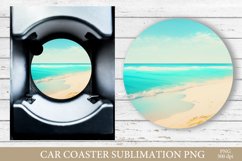 Beach Car Coaster PNG. Summer Coaster Sublimation PNG Product Image 1
