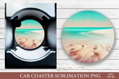 Sea Car Coaster PNG.Summer Beach Sublimation PNG Product Image 1