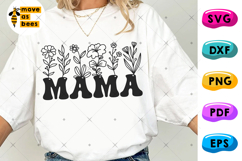 Mama Svg, Png, Mama Flowers Svg, Mom Shirt, Mother&#039;s Day Svg Product Image 1