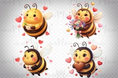 Cute Valentine Bee PNG Bundle Product Image 3