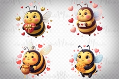Cute Valentine Bee PNG Bundle Product Image 4