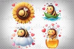 Cute Valentine Bee PNG Bundle Product Image 7