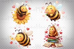 Cute Valentine Bee PNG Bundle Product Image 8