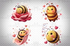 Cute Valentine Bee PNG Bundle Product Image 9