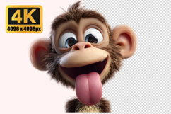 Cute Monkey with Playful Expression Transparent PNG Product Image 1