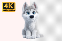 Blue Eyes Husky Puppy Transparent PNG Product Image 1