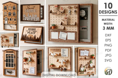 Hideaway Wall Box Organizers Bundle Lasercut. Storage SVG Product Image 1