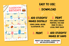 Classroom Birthdays Poster Printable | Bday Calendar Class Product Image 3