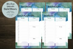 Blue Green Watercolor Daily Planner Product Image 1