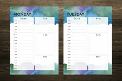 Blue Green Watercolor Daily Planner Product Image 2