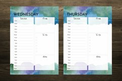 Blue Green Watercolor Daily Planner Product Image 3