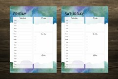 Blue Green Watercolor Daily Planner Product Image 4