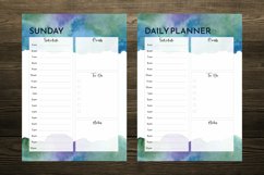 Blue Green Watercolor Daily Planner Product Image 5