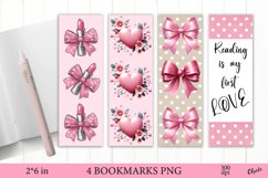 Bookmark Valentine’s Day PNG. Printable Bookmark Product Image 1