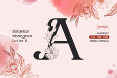 Botanical Flourish Monogram Letter A Product Image 1