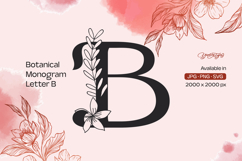 Botanical Flourish Monogram Letter B Product Image 1