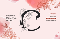 Botanical Flourish Monogram Letter C Product Image 1