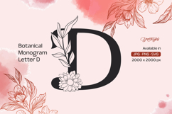 Botanical Flourish Monogram Letter D Product Image 1
