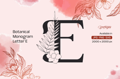 Botanical Flourish Monogram Letter E Product Image 1