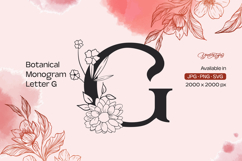 Botanical Flourish Monogram Letter G Product Image 1