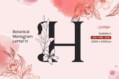 Botanical Flourish Monogram Letter H Product Image 1