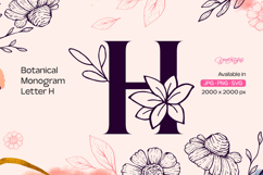 Botanical Monogram Letter H Product Image 1