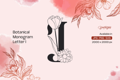 Botanical Flourish Monogram Letter I Product Image 1