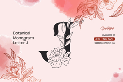 Botanical Flourish Monogram Letter J Product Image 1