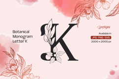 Botanical Flourish Monogram Letter K Product Image 1