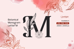 Botanical Flourish Monogram Letter M Product Image 1