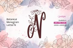 Flower Botanical Monogram N Product Image 1