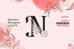 Botanical Flourish Monogram Letter N Product Image 1