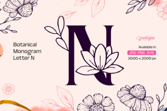 Botanical Monogram Letter N Product Image 1
