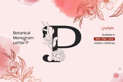 Botanical Flourish Monogram Letter P Product Image 1