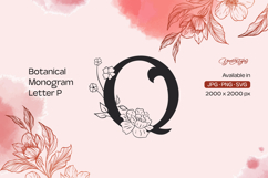 Botanical Flourish Monogram Letter Q Product Image 1