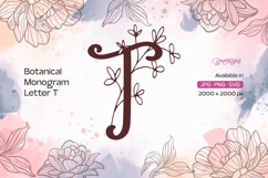 Flower Botanical Monogram T Product Image 1