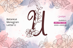 Flower Botanical Monogram U Product Image 1