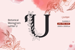 Botanical Flourish Monogram Letter U Product Image 1
