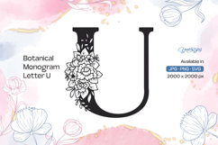 Flower Bouquet Botanical Monogram Letter U Product Image 1