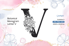 Flower Bouquet Botanical Monogram Letter V Product Image 1