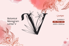 Botanical Flourish Monogram Letter V Product Image 1