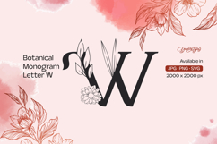 Botanical Flourish Monogram Letter W Product Image 1