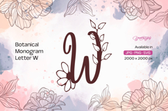 Flower Botanical Monogram W Product Image 1