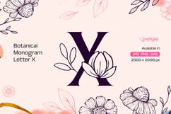Botanical Monogram Letter X Product Image 1