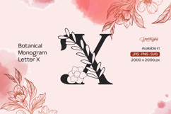 Botanical Flourish Monogram Letter X Product Image 1