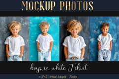Mockup Photos of toodlers Boys White T-shirt for mockups JPG Product Image 1