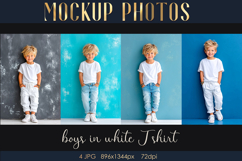 Mockup Photos of toodlers Boys White T-shirt for mockups JPG Product Image 1