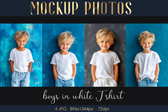 Mockup Photos of toodlers Boys White T-shirt for mockups JPG Product Image 1
